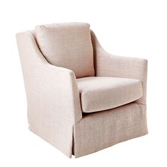 an upholstered chair on a white background with no one in it's seat