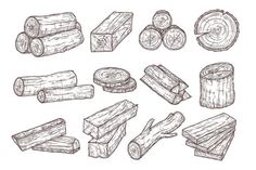 various types of logs drawn by hand