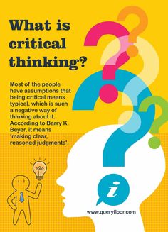 a poster with question marks on it and the words, what is critical thinking?