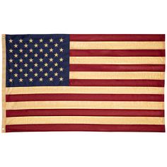 an old american flag with gold stars on the bottom and red, white, and blue stripes