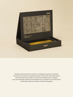 an open black box with a map inside