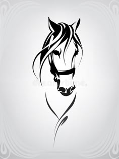 the silhouette of a horse's head on a white background