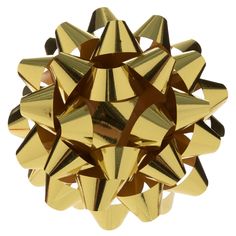 a gold colored object with many spikes on it's sides and one in the middle