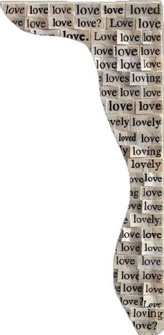 a cross made out of newspaper paper with the words love in different languages