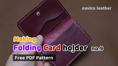 a hand holding a purple card holder with the text making folding card holder no 9