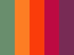 an orange, red and green color scheme