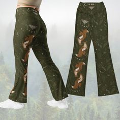 Designed to enhance your figure, these trendy leggings feature a high waist and a butt-lifting cut. The flared leg bottoms add a touch of style and make the leggings comfortable. Wear them on a walk, to the gym, or style them up with a bomber jacket or hoodie. * 74% recycled polyester, 26% elastane * Soft and stretchy premium quality fabric with a mild compression feel * Moisture-wicking fabric * UPF 50+ protection * High-waisted with a butt-lifting cut * Flared design from the knee down * Double-layered waistband with a pocket on the inside Disclaimer: If body measurements fall between sizes, size up for a comfortable fit and size down for a snug fit. This product is made especially for you as soon as you place an order, which is why it takes us a bit longer to deliver it to you. Making p Retro Plus Size, Plus Size Sweatpants, Moon Moth, Trendy Leggings, Flared Leggings, Legging Outfits, Plus Size Leggings, Flare Leggings, Outfits With Leggings