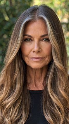 Long Hairstyles for Women Over 60 Light Brown Hair Over 50, Long Bronze Hair, Long Hairstyles Over 40 New Looks, Trinny Woodall Hair, Long Hair 2024, Hairstyles For Thick Long Hair, Long Hair Over 40, Long Hair Over 50 Older Women, Hair Long Hairstyles