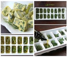 an image of some food that is being cooked in ice cubes and placed on a table