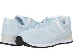 Light Blue Sneakers For School, Preppy New Balance Shoes 574, New Balance Shoes 574 Light Blue, New Balance 574 Blue, New Balance Kids, New Balance 57/40 Blue, Round Toe Sneakers, Club Hairstyles, New Balance 574