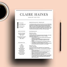 a professional resume template with no work experience on the front and back cover, it is clean