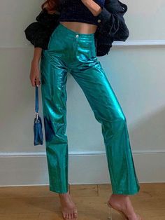 Y2K Shiny Metallic PU Leather Pants for Women 2022 Autumn Winter Green – Nukty shop Y2k Style Green Straight Leg Pants, Green Y2k Style Full-length Pants, Green Y2k Style Pants, Green Y2k Full-length Pants, Y2k Green Pants For Fall, Y2k Style Green Pants For Fall, Y2k Trousers For Fall Season, Green Y2k Pants For Fall, Y2k Style Trousers For Fall