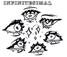 the cover art for an album titled infinitiesimal, which features eyeballs and