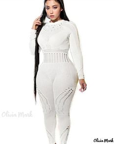 OliviaMark - Stylish Sheer Mesh Cutout High-Waisted Jumpsuit - Sleek and Sophisticated White Fitted Jumpsuits And Rompers For Spring, High Stretch White Jumpsuits And Rompers For Spring, High Stretch White Jumpsuit And Romper For Spring, High Stretch White Jumpsuit For Spring, White Fitted One-piece Jumpsuit, White Fitted One-piece Jumpsuits And Rompers, Fitted White One-piece Jumpsuit, White Fitted Jumpsuit, Tailored Jumpsuit