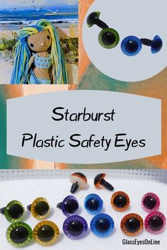 safety eyes with starburst color iris for sewing crochet amigurumi Glass Eyes