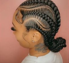 Big Conrows Lines And Braids, Corn Rolls With Heart, Stitch Cornrows, Corn Rows White Women, Cornrow Updo On Natural Hair, Cardi B Braids Cornrows, White Girl Cornrows, Corn Roll Hair Styles