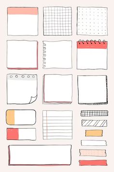 a bunch of different types of paper on a pink background