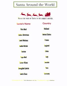 the santa's name is shown on this sheet