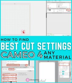 how to find the best cut settings for your game on any 4x4 material