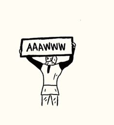 a person holding up a sign that says wwwaa above their head with the word waaa on it