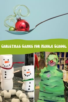 the christmas games for middle school students are fun and easy to do with marshmallows