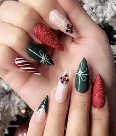 Unghie Nail Art, Winter Nails Acrylic, Cute Christmas Nails, Christmas Nails Easy, Christmas Gel Nails, Nails 2021, Christmas Nails Acrylic, Winter Nail Designs, Winter Nail