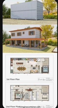 two story house plans with floor plans and measurements