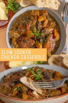 this slow cooker chicken casserole is loaded with delicious ingredients