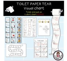 the toilet paper chart is shown with pictures and instructions