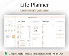 the google sheets template is shown with all - in - one options for each user