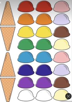 an ice cream cone with different colors and shapes to make it look like they are in the