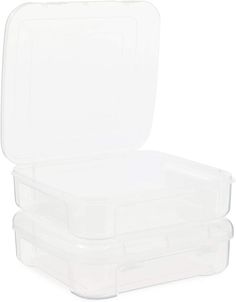 two clear plastic storage boxes with lids