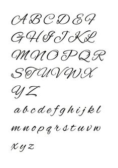 the upper and lower case of a handwritten font with cursive writing on it