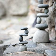 some rocks stacked on top of each other