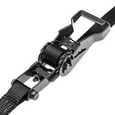 a black strap with two metal buckles on it