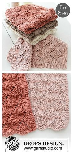 three different patterns of crocheted dishcloths on top of eachother