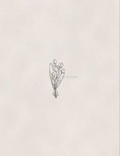 a drawing of a bouquet of flowers on white paper