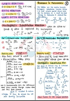 the worksheet is shown with numbers, symbols and calculations for each type of reaction