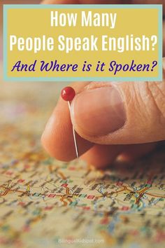 a person's finger with the words how many people speak english and where is it spoken?