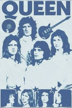 an old concert poster with the band queen