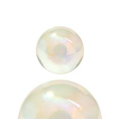 two white pearls on a white background