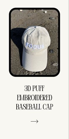 Looking for a stylish, versatile, and sustainable hat? Our Focus 3D Puff Embroidered Baseball Cap is the perfect choice! Featuring a unique reverse "C" design on the word "Focus," this trendy cap stands out from the crowd like a custom hat. Made from 100% organic cotton, it's eco-friendly and perfect for anyone who values sustainability.  Whether you need a sun hat for women, a baseball hat for men, a funny men hat, a cool trendy hat, or a casual accessory for outdoor adventures, this cap has you covered. Use it as a running hat, golf hat, fishing hat, summer hat, fall hat, winter hat, spring hat, or even a party hat! It's designed for all seasons, making it an ideal go-to hat year-round. Spring Hat, Fall Hat, Spring Hats, Trendy Hat