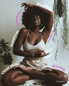 Mood all day✨ 〰️ @itsginaj Meditating Aesthetic Black Women, Black Health And Wellness, Laughter Black Woman, Black Holistic Aesthetic, Therapy For Black Women, Black Woman Health, Black Woman Fitness Vision Board, Medicine Woman Aesthetic, Yoga Black Women