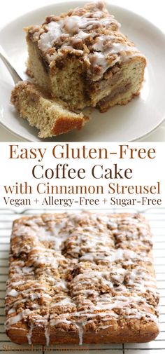 easy gluten - free coffee cake with cinnamon streus