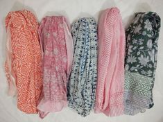 Material :- 100% Cotton Size 180 x 110 Centimeters.Color :- Assorted Qty :- 5 Pcs This is a block printed handmade scarf. Each stole is block printed in different patterns and shades forming a stylish accessory with any dress.ASSORTED COLORS AND DESIGNS WILL BE SEND ACCORDING TO AVAILABILITY IN STOCK-------Shipping : - We ship all items express shipping courier with Fedex, Dhl, Aramex or India Post.-------Payment : - We accept payment through PayPal only.---------Return Policy :- We allow 100% M Spring Cotton Patterned Dupatta, Spring Patterned Cotton Dupatta, Spring Patterned Printed Dupatta, Casual One Size Silk Scarf For Beach, Patterned Printed Dupatta For Spring, Bohemian Multicolor Scarves, One Size Multicolor Dupatta, Multicolor One Size Fits All Dupatta, Summer Pink Printed Dupatta