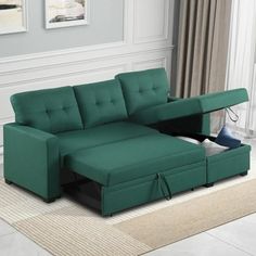 42015541854250 Sleeper Sofa With Chaise, Sofa Come Bed, Comfy Sectional, Sleeper Sectional Sofa, Sofa Green, Couch With Chaise, Sofa With Storage, Sectional Sofa With Chaise, Storage Chaise