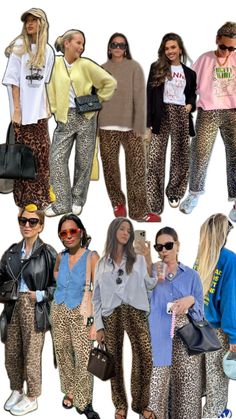 Leapord Print Pants Fit, Cheetah Print Pants Outfit Work, Leopard Print Flare Pants Outfit, Leopard Jumper Outfit, Leopard Flares Outfit, 35 Outfits Style, Leopard Print Flare Pants, Style Cheetah Pants, Silk Leopard Pants Outfit