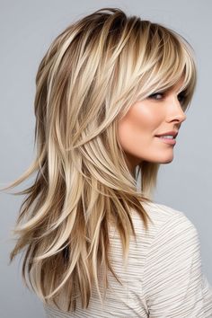 Blonde Shag Hair Cut For Women With Trendy Design Ideas #blondehair #haircut #hairstyle Shag Cut Straight Hair, Blonde Shag, Shag Haircut Ideas, Shag Hair, Bangs Ideas, Shag Cut, Blonde Hair Transformations