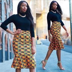 Ankara pencil skirt is a little bellow knew with flare very unique and fine  Standard measurements  .You can send in your measurements for customised size. Pencil Skirt Designs, African Pencil Skirt, African Outfits For Women, African Print Pencil Skirt, Ankara Skirt Styles, Ankara Skirts, African Print Skirt, African Skirts, African Fashion Designers