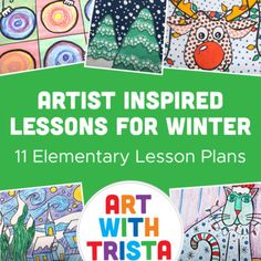 art lessons for winter with the title, art with tristaa